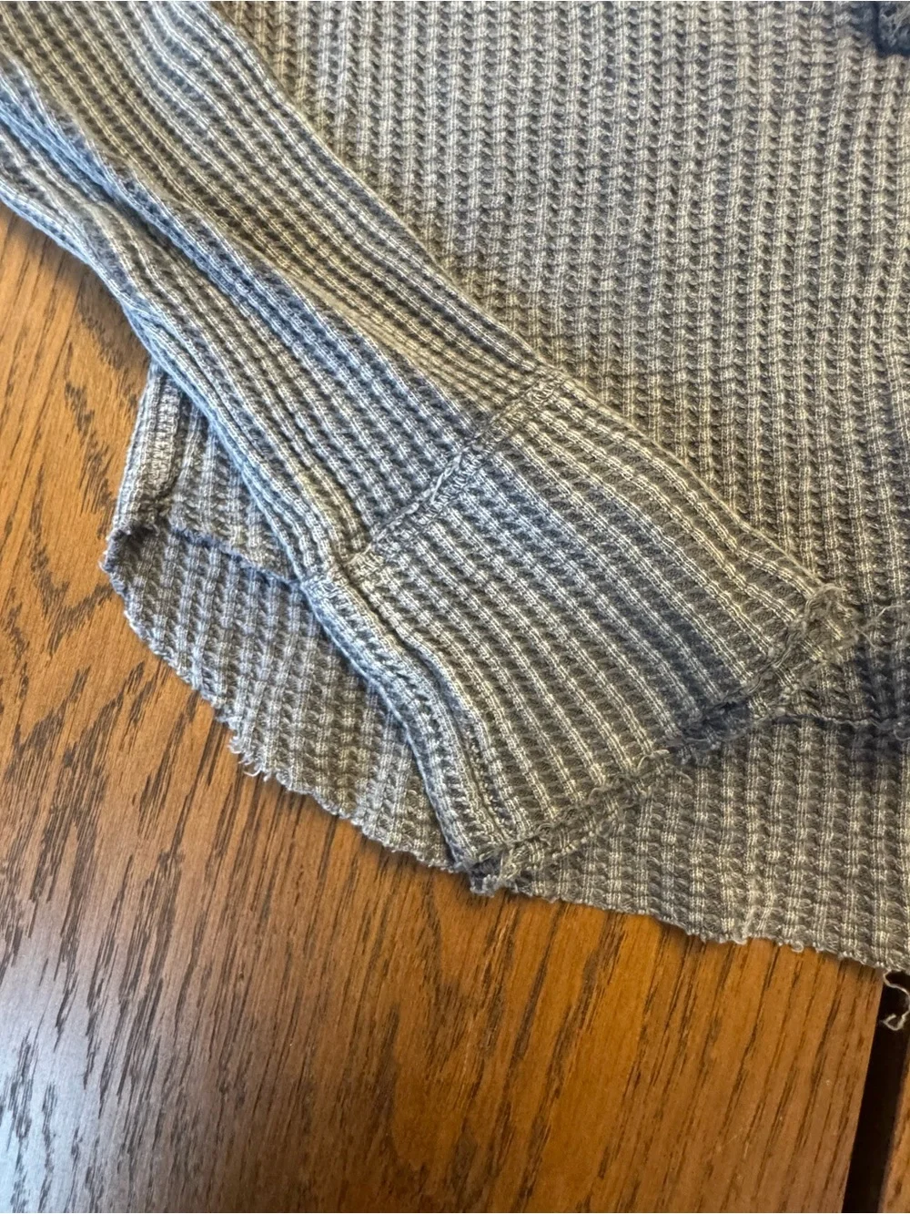 Free People FP One Colt Henley Waffle Knit Henley Top in Heather Gray Small